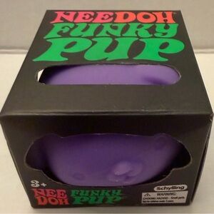 NIB NeeDoh Funky Pup Purple - Velvet Squeeze Sensory Fidget Toy